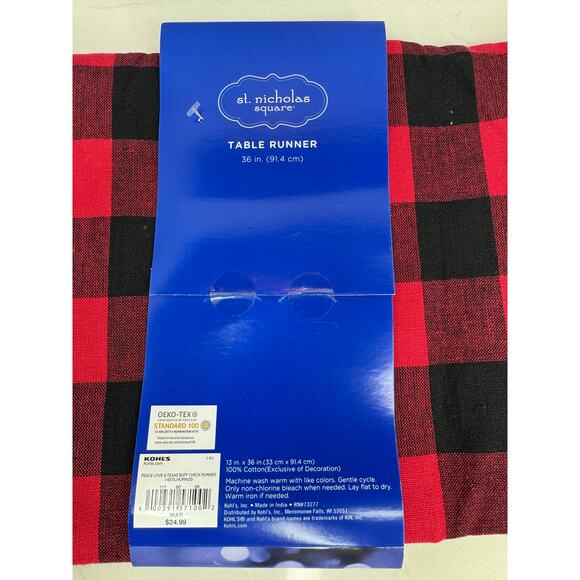 St. Nicholas Square Texmas Tidings 36" x 13" Table Runner Christmas NIB - Picture 3 of 3